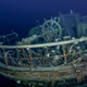 The ship’s wheel is remarkably intact.
